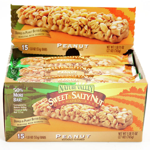 Nature Valley Chewy Sweet and Salty Peanut Granola Bars, 1.8oz Bars -- 120 Bars Per Case