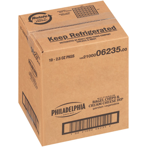Philadelphia Garden Vegetable Bagel Chips and Cream Cheese Dip, 2.5 Ounce -- 10 per case.