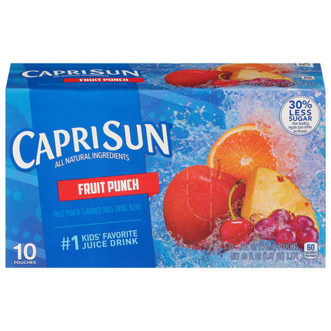 Kraft Capri Sun Fruit Punch Flavored Juice Drink Blend, 6 Ounce - 10 per pack -- 4 packs per case.