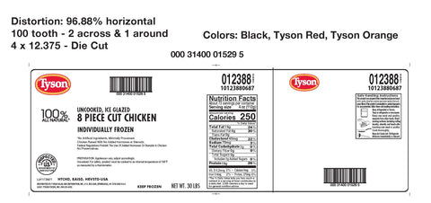 Tyson® CHICKEN 8-PIECE CUT MEDIUM 4.6 OZ 10123880687