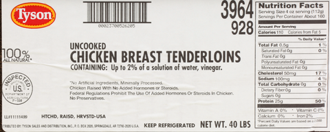 Tyson® CHICKEN TENDERLOIN LARGE RANDOM CLIPPED ESL
