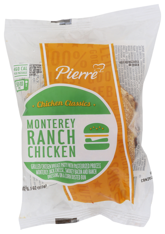 Pierre Jumbo Monterey Ranch Chicken Sandwich, 6.1 Ounce -- 12 per case.