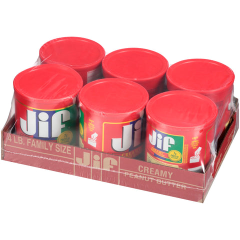 Jif Creamy Peanut Butter, 4 Pound -- 6 per case.