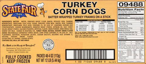 State Fair CORN DOG TURKEY JUMBO CN 4 OZ 10000009488
