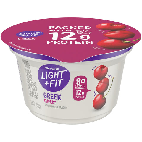 Light and Fit Greek Cherry Nonfat Yogurt, 5.3 Ounce -- 12 per case.