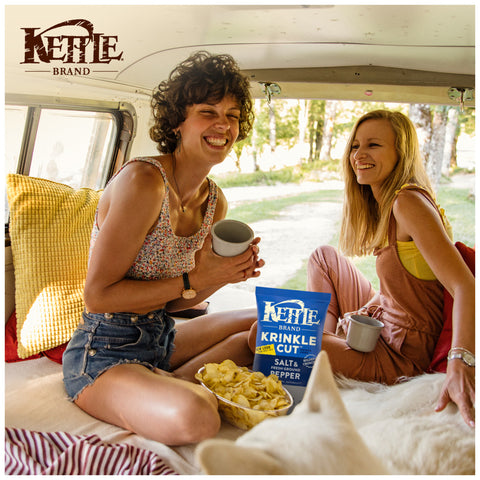 Kettle Krinkle Cut Salt and Fresh Ground Pepper Potato Chips - 9 oz. bag, 12 per case