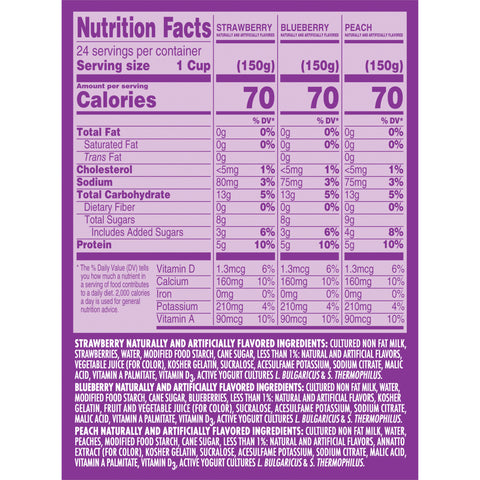 Light & Fit® YOGURT ASSORTED STRAWBERRY BLUEBERRY PEACH