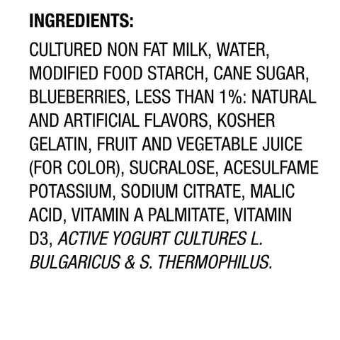 Light and Fit Blueberry Yogurt, 5.3 Ounce -- 12 per case.