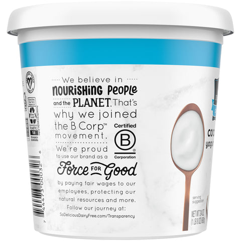 So Delicious Plain Dairy Free Coconut Milk Yogurt Alternative, 24 Ounce -- 6 per case.