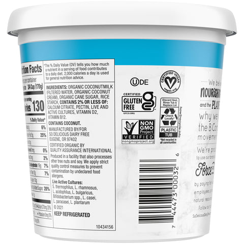 So Delicious Plain Dairy Free Coconut Milk Yogurt Alternative, 24 Ounce -- 6 per case.