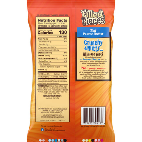 Synders of Hanover Peanut Butter Fill Pretzel Pieces, 5 Ounce -- 8 per case