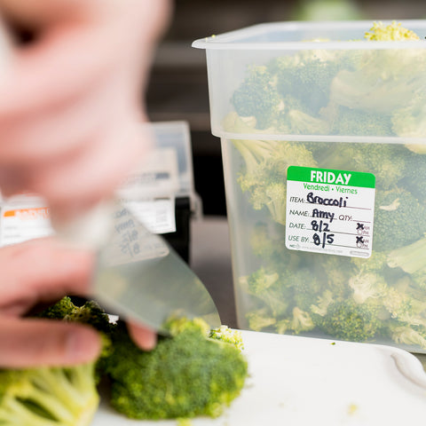 DateIt™ LABEL TRILINGUAL ITEM/DATE/USE BY REMOVABLE GREEN FRIDAY 2X2