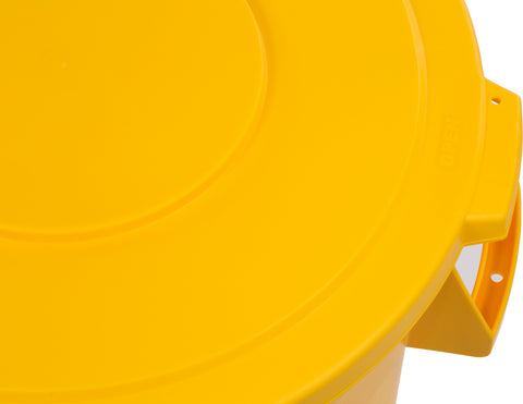 Carlisle LID BRONCO™ ROUND WASTE BIN TRASH CONTAINER YELLOW 32 GAL