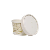 Solo Symphony® CONTAINER PAPER FOOD DOUBLE POLY COMBO W/ LID 8 OZ
