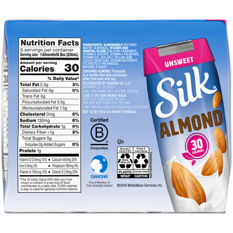 Silk MILK ALMOND ASEPTIC UNSWEETENED 105794