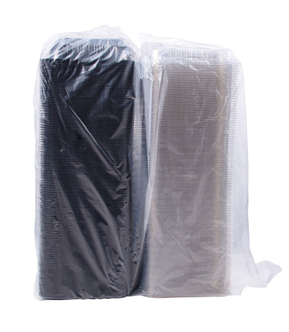 Container Plastic Hinged Black/clear 1-compartment 11.5x8.1