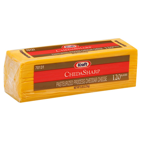 Cheese Sharp Cheddar Regular Sliced 120 Ct