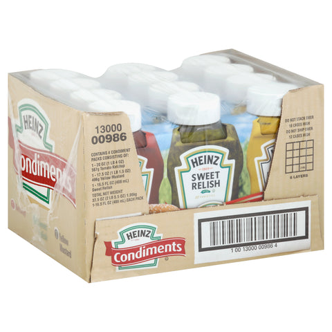 Heinz Picnic Pack Ketchup Relish and Mustard, 3.375 Pound -- 4 per case.