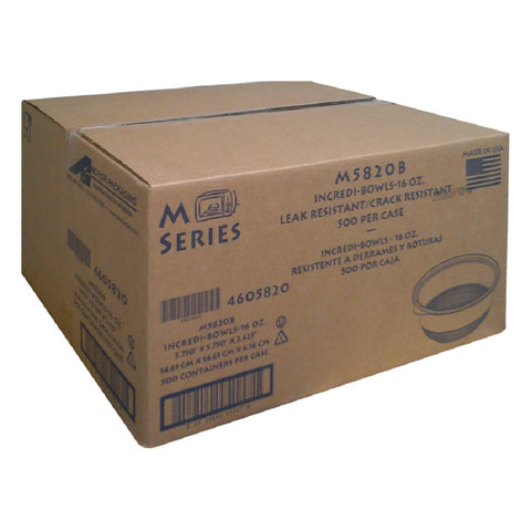 Anchor Packaging Incredi-Bowl Black Round Polypropylene Bowl, 16 Ounce Capacity -- 500 per case