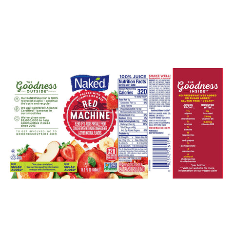 Naked Juice DRINK RED MACHINE REFRIGERATED PLASTIC BOTTLE