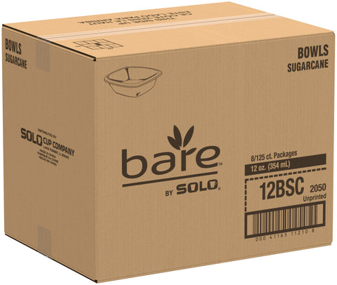 SOLO Cup Company Bare Eco-Forward Dinnerware, 12oz Bowl, Ivory, 125/Pack
