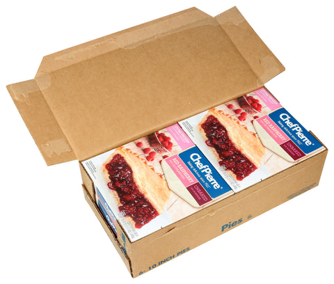 Sara Lee Chef Pierre Traditional Unbaked Red Raspberry Fruit Pie, 10 inch -- 6 per case.