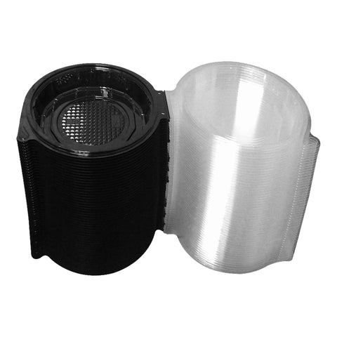 Container Polygonal Pet Hinged Shallow Black 7.5