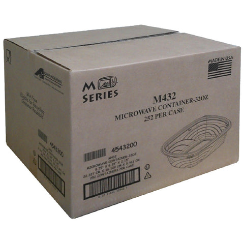 Anchor Packaging MicroRaves Wave Polypropylene Black Rectangular Container, 32 Ounce Capacity -- 252 per case