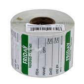 Label Trilingual Item/date/use By Removable Green Friday 2x2