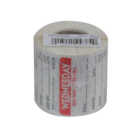 Label Dissolvable Use By Red Wednesday 2x2