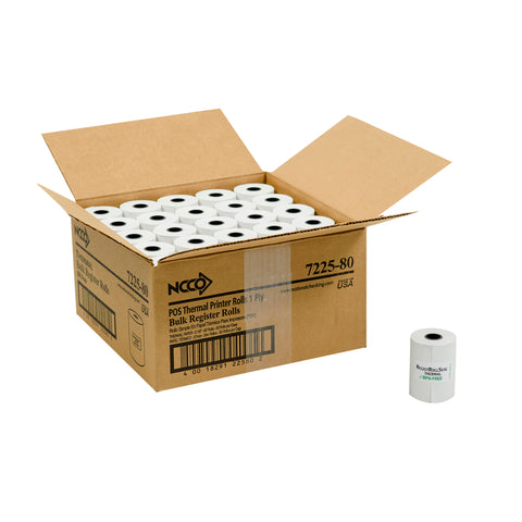 National Checking Company TillRolls White 1 Ply Register Roll, 2.25 inch -- 50 rolls per case