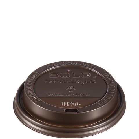 Solo® LID TRAVELER® CAPPUCCINO STYLE DOME LID SIP HOLE BROWN