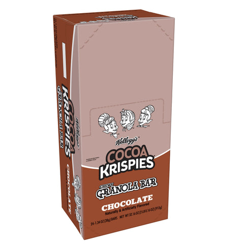 Kelloggs Cocoa Krispies Chocolate Chewy Cereal Bar, 1.34 Ounce - 24 per pack -- 4 packs per case.