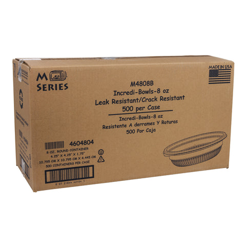 Bowl Plastic Black Microwavable M4808b 8 Oz