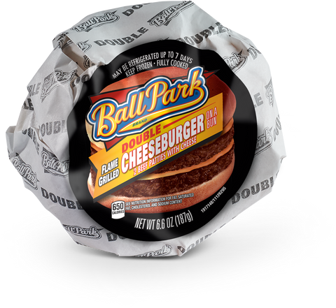 Sandwich Double Cheeseburger Flamed Grilled On A Bun