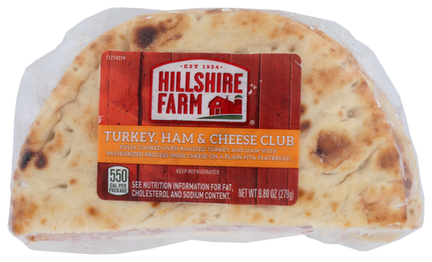 Hillshire Farm Turkey Ham and Cheese Club Flatbread Sandwich, 9.8 Ounce -- 10 per case