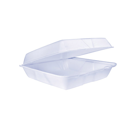 Dart Performer® CONTAINER FOAM WHITE LARGE SINGLE COMPARTMENT W/ REMOVABLE LID HINGED LID