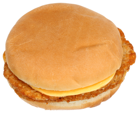 Tyson Foods Original Chicken Patty Fritter with Cheddar Cheese Sandwich, 5.5 Ounce -- 12 per case.