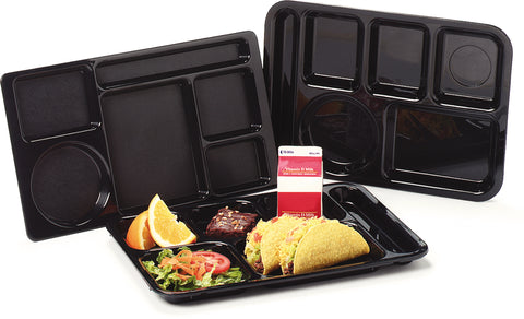 Carlisle TRAY SERVING RIGHT-HAND 6-COMPARTMENT GREEN