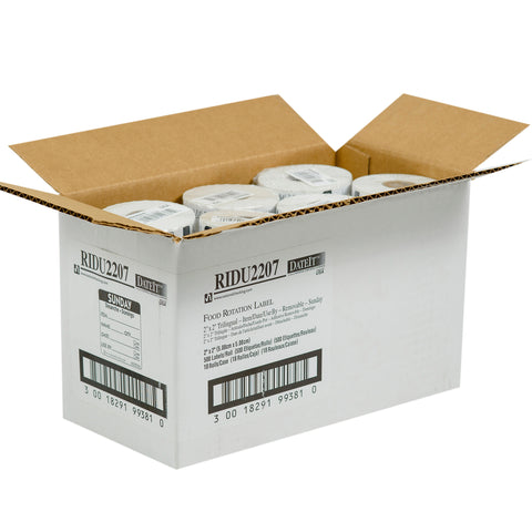 Label Trilingual Item/date/use By Removable Black Sunday 2x2