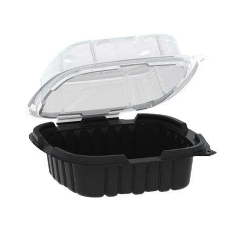 Anchor Packaging Polypropylene Black and Clear Hinged Container, 6 x 6 inch -- 300 per case