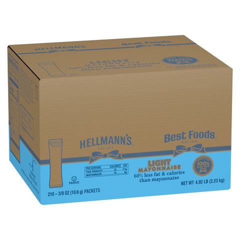 Hellmann's Light Mayonnaise Stick Packets, 0.38 Ounce -- 210 Per Case