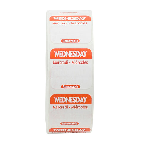 DateIt™ LABEL REMOVABLE TRILINGUAL RED WEDNESDAY 1X1