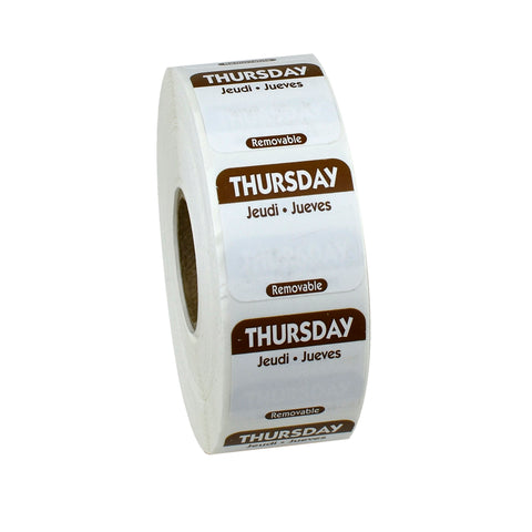 National Checking LABEL FOOD ROTATION BROWN THURSDAY 1X1