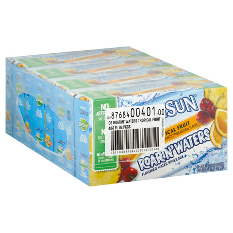 Capri Sun Roarin Waters Tropical Fruit Flavored Beverage, 6 Fluid Ounce - 10 per pack -- 4 packs per case.