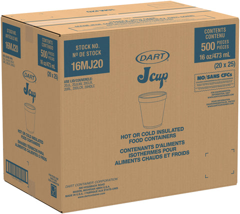 Container Foam White Food 16 Oz