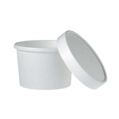 Container Paper Food Double Poly Combo W/ Lid 8 Oz