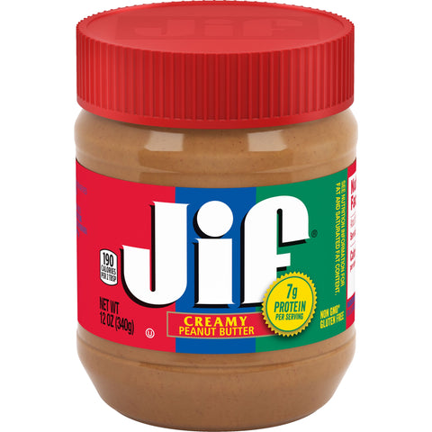 Jif Creamy Peanut Butter, 12 Ounce -- 12 per case.