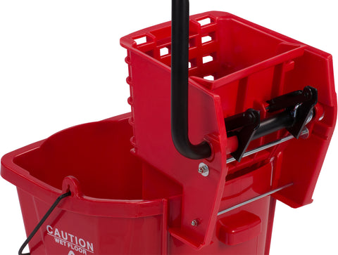 Carlisle MOP BUCKET W/ SIDE-PRESS WRINGER RED 26 QUART