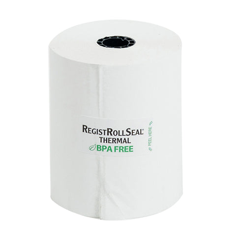 National Checking Company White 1 Ply Register Roll Tape, 3.13 inch -- 30 rolls per case.
